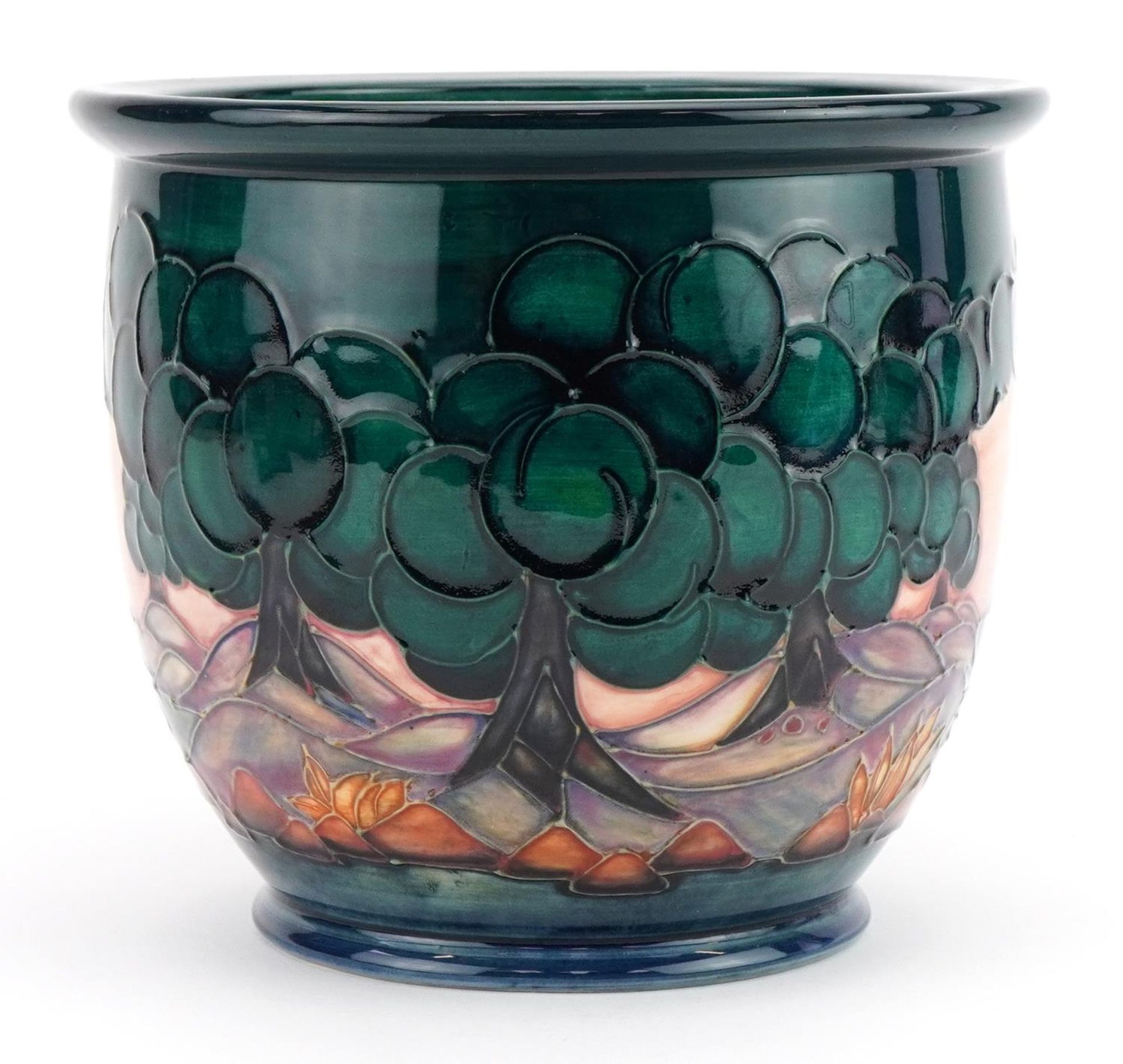 Moorcroft pottery jardiniere hand painted in the Mamoura pattern, 16cm high