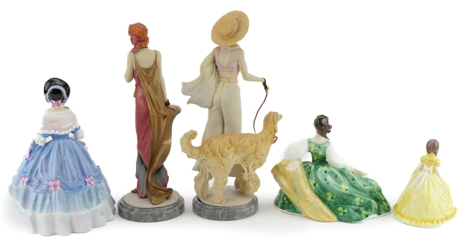 Five Royal Doulton figurines including two Classique examples raised on circular bases - Image 7 of 10