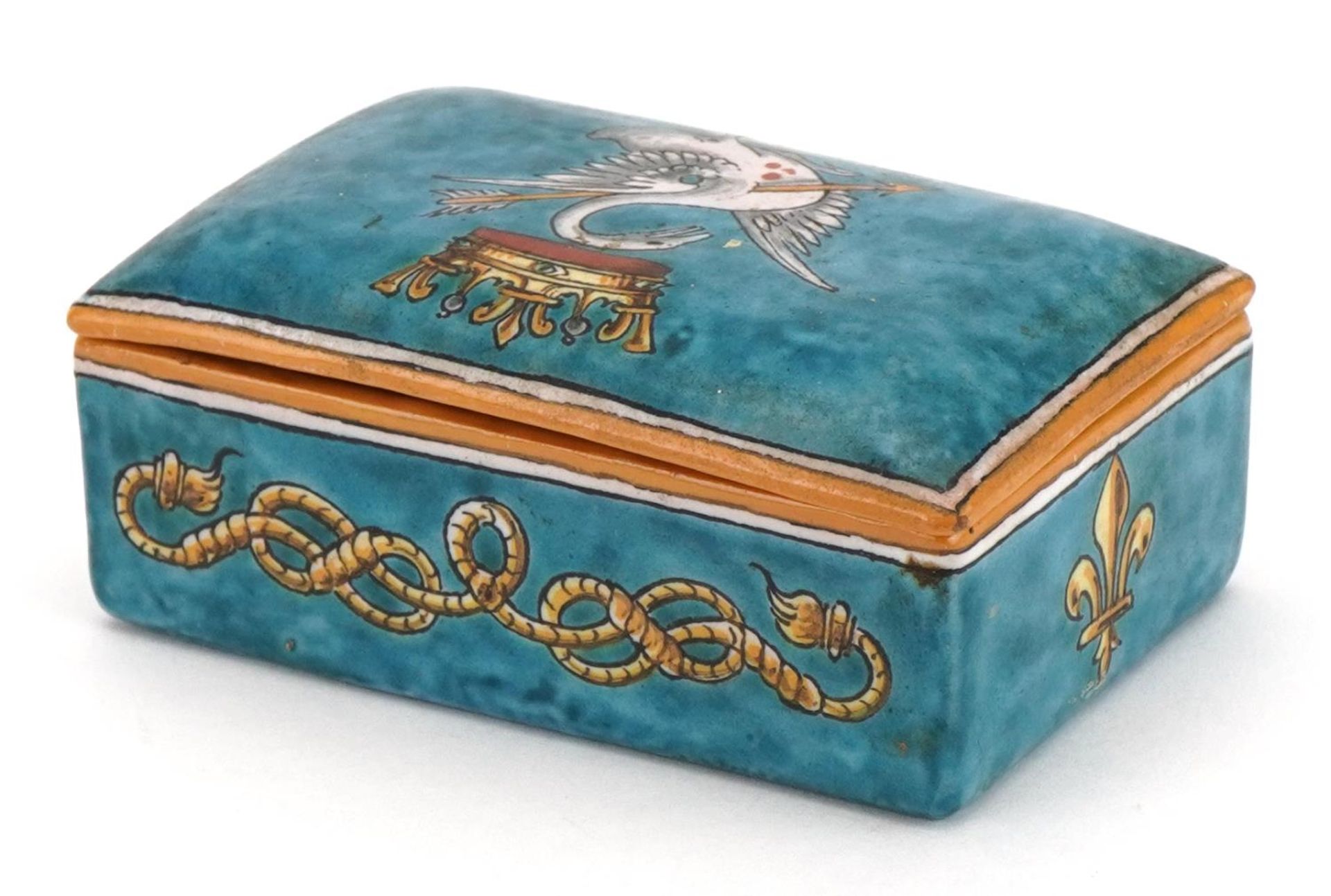 Ulysse Blois, 19th century French faience glazed pottery box and cover hand painted with fleur de - Image 6 of 8