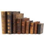 Eight antique hardback books including All Around the World by W F Ainsworth, volumes 1 and 2,