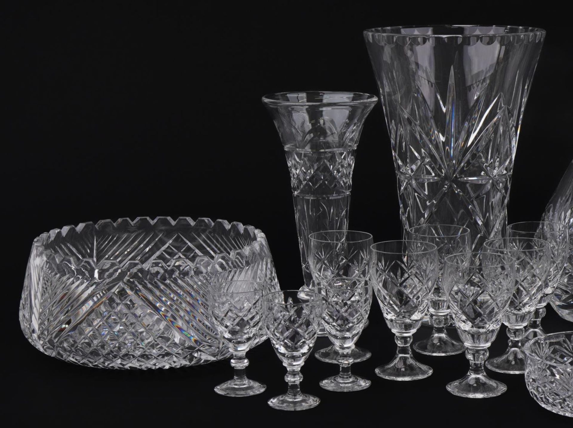 Collection of cut crystal and glassware including Webb Corbet and Stuart, the largest 32.5cm high - Image 2 of 5