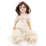 Armand Marseille, antique German bisque headed doll with open close eyes, impressed A1 1/2M to the