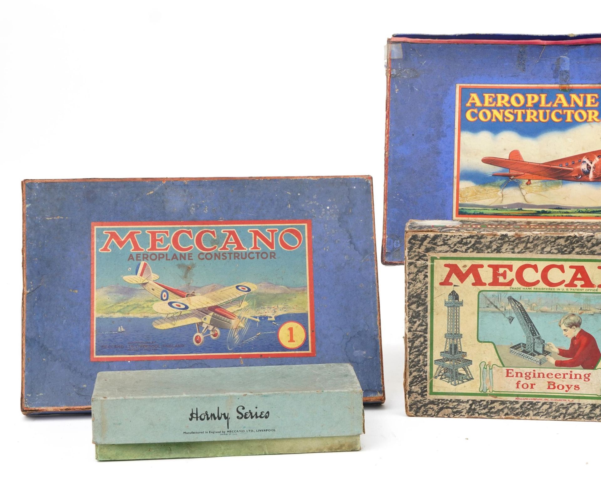 Collection of vintage Meccano and Hornby O gauge model railway boxes including Meccano 0, 1, 1X - Image 2 of 3