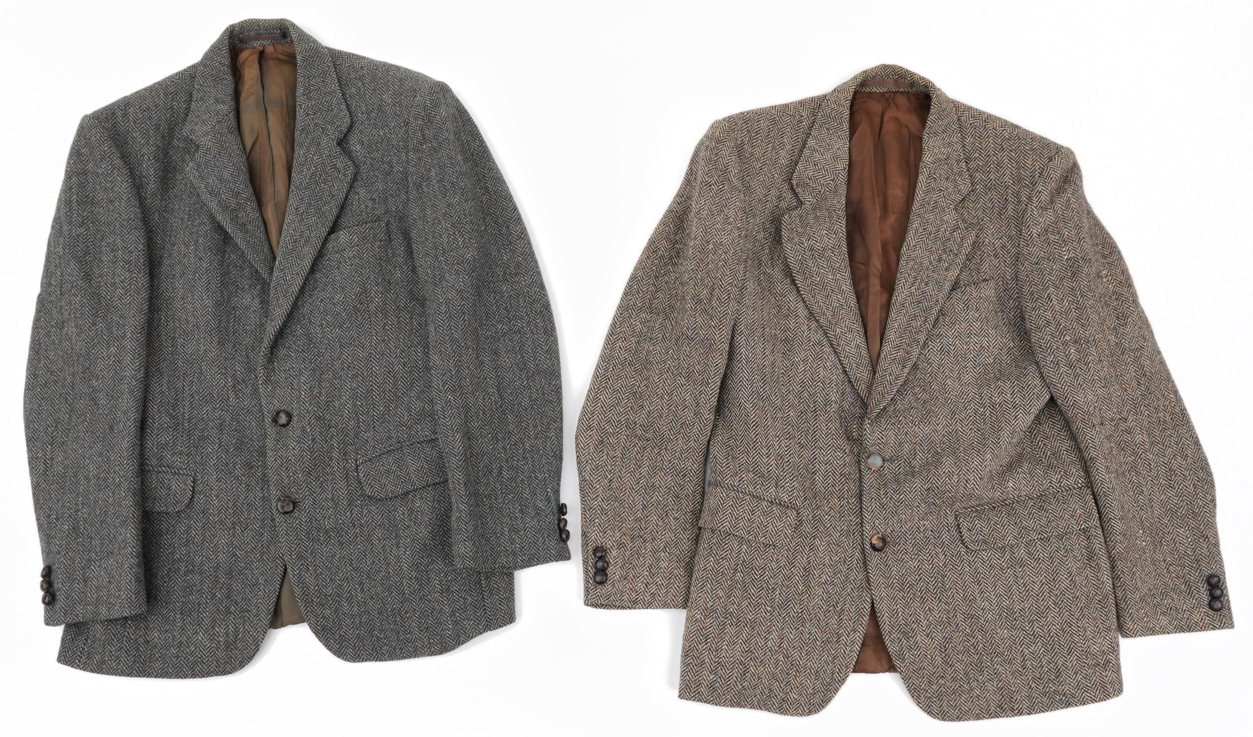 Two Harris tweed gentlemen's pure Scottish wool jackets, 80cm in length