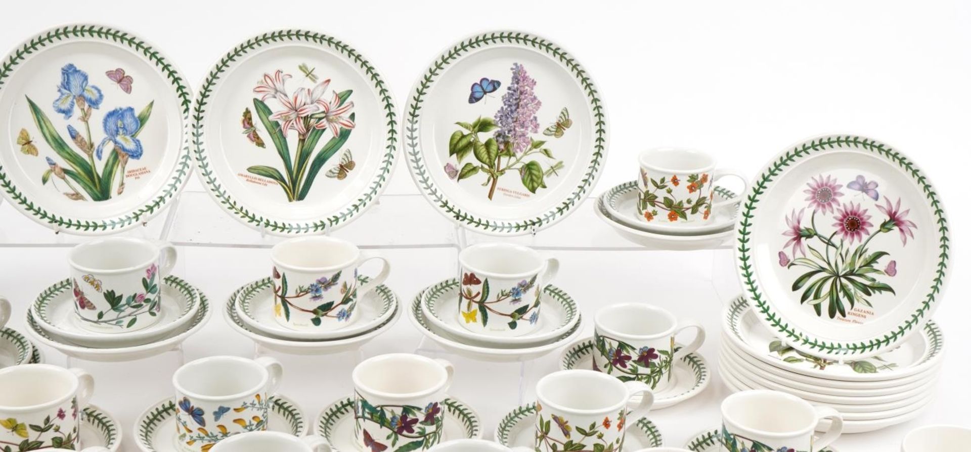 Large collection of Portmeirion Botanic Garden plates, cups with saucers and ramekins, the largest - Image 6 of 12