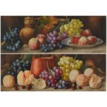 Giovanni Barbaro - Still life fruit and vessels, pair of Italian watercolours, glazed, each housed