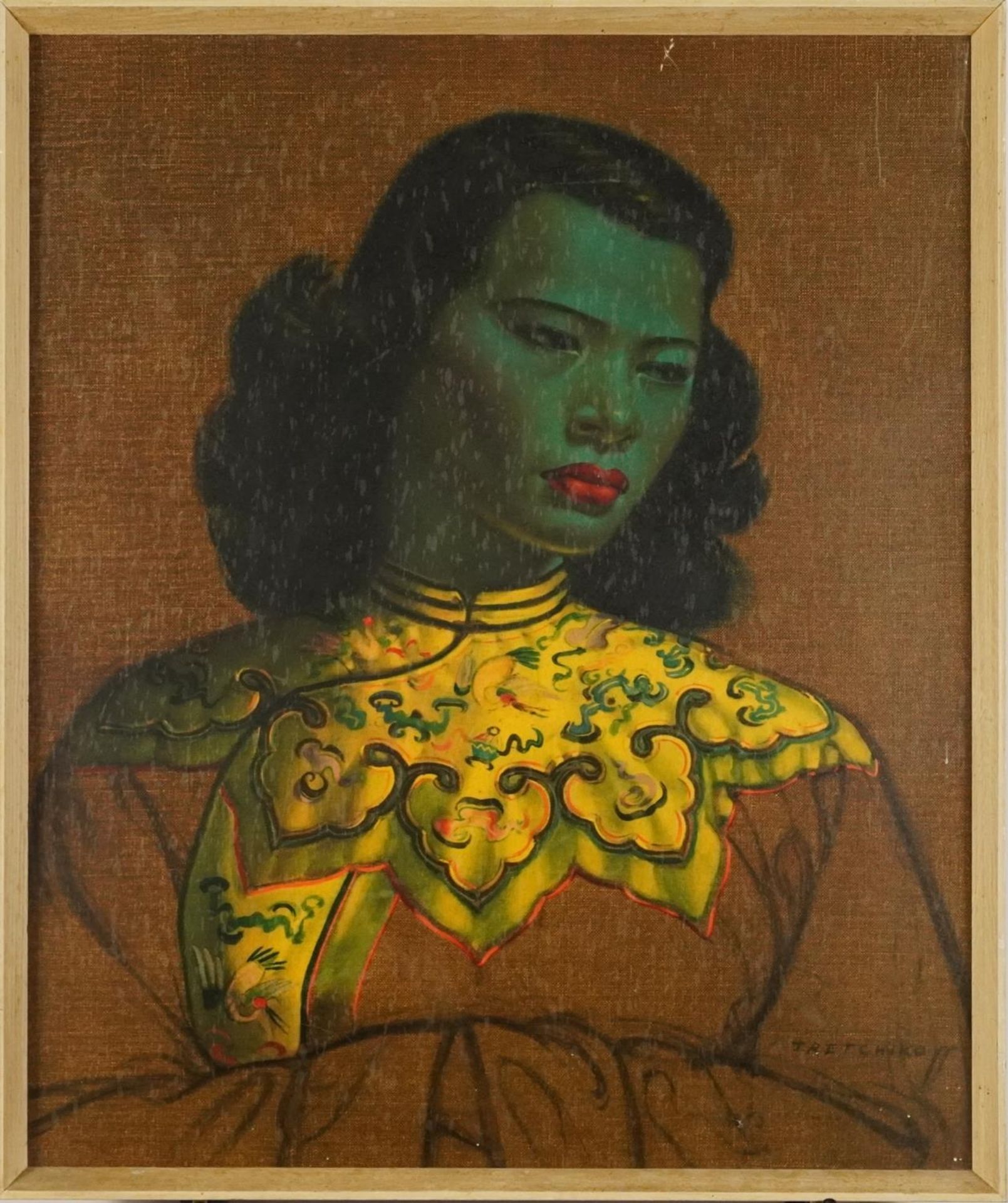 After Vladimir Tretchikoff - The Chinese Girl, vintage print in colour, Boots label verso, framed, - Image 3 of 10