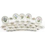 Large collection of Portmeirion Botanic Garden plates, cups with saucers and ramekins, the largest