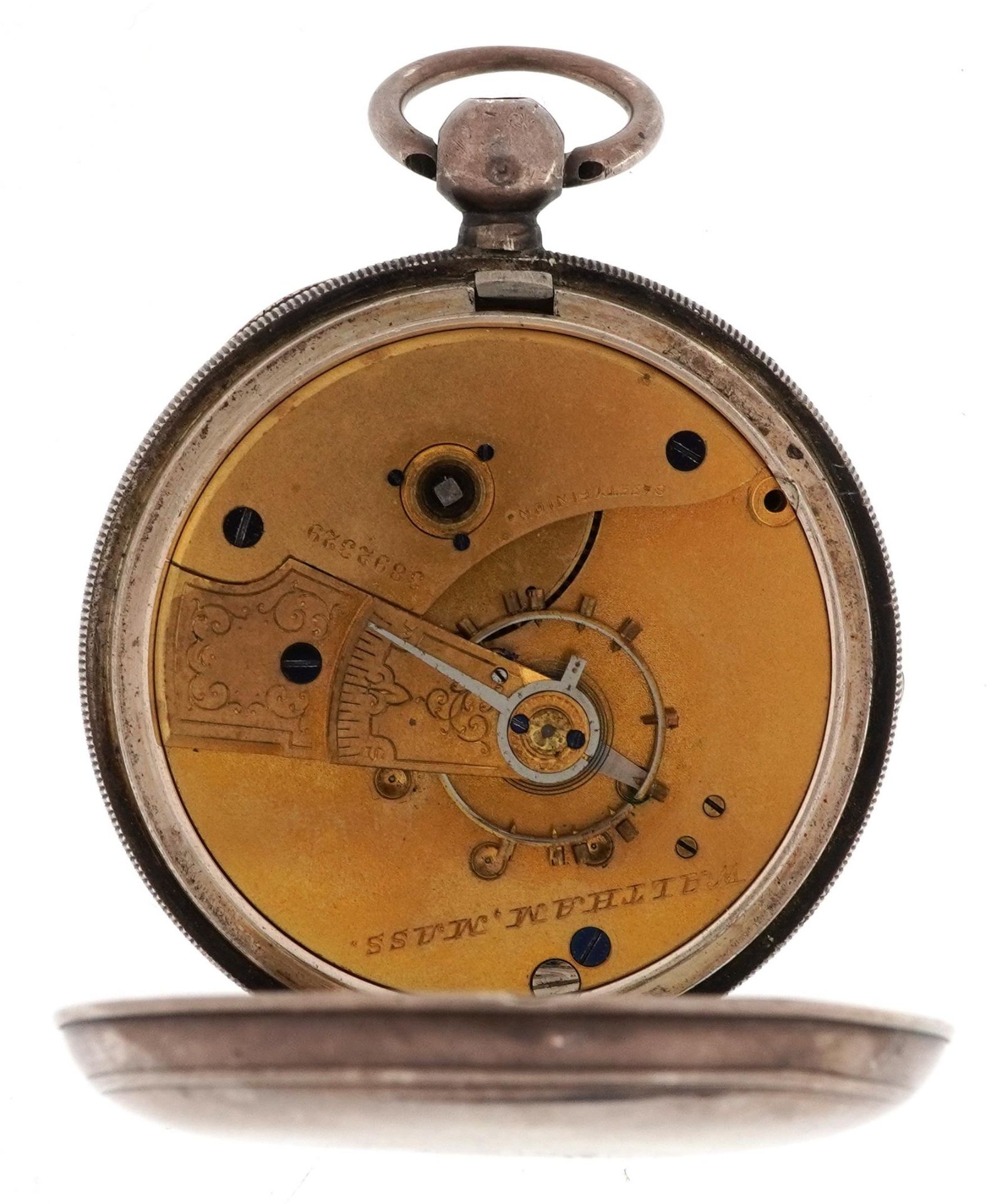 Waltham Watch Company, Victorian gentlemen's silver open face pocket watch with enamelled dial, - Image 3 of 4