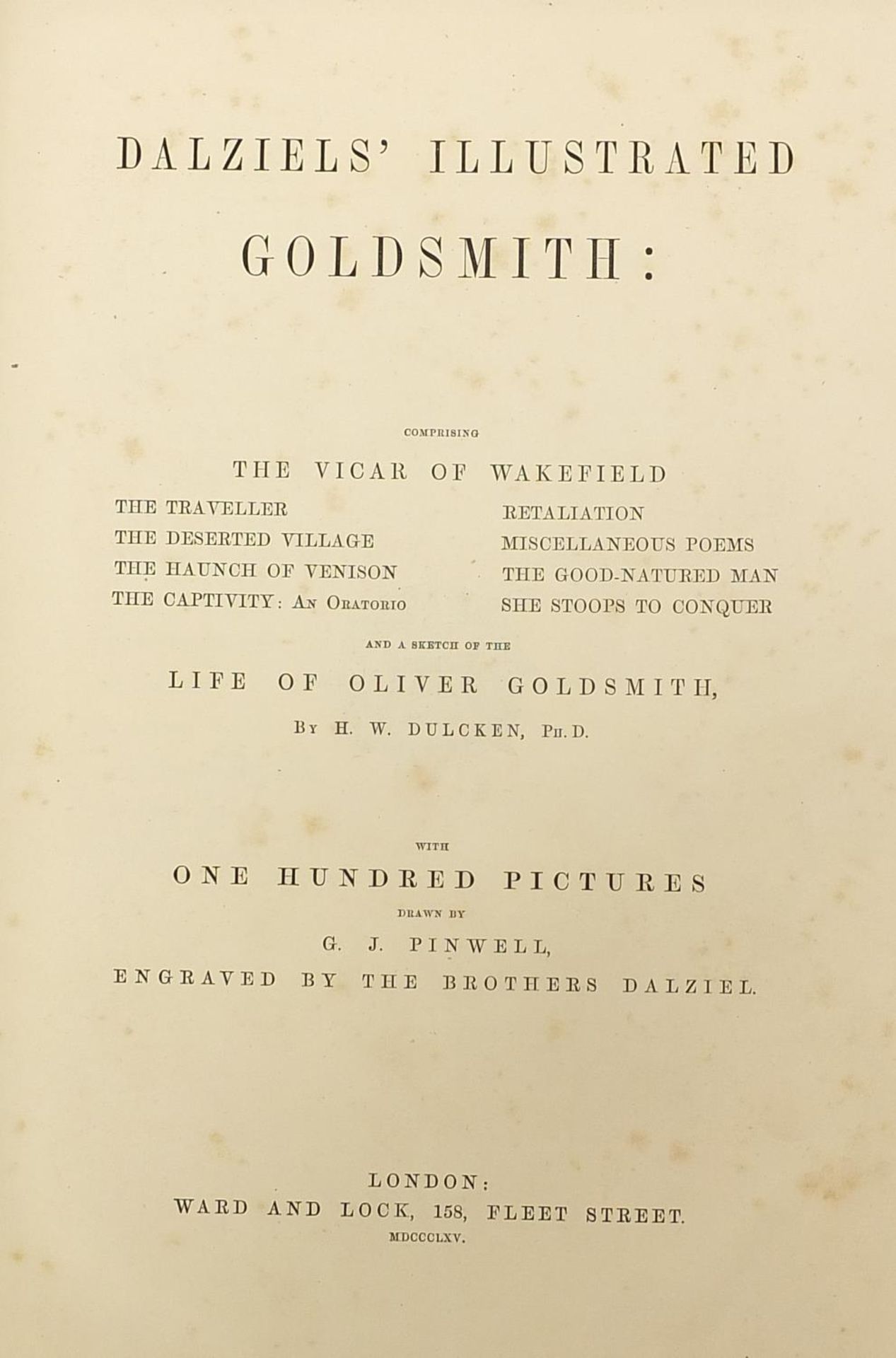 Dalziels Illustrated Goldsmith, Hardback book published Ward & Lock 1865 - Image 2 of 3