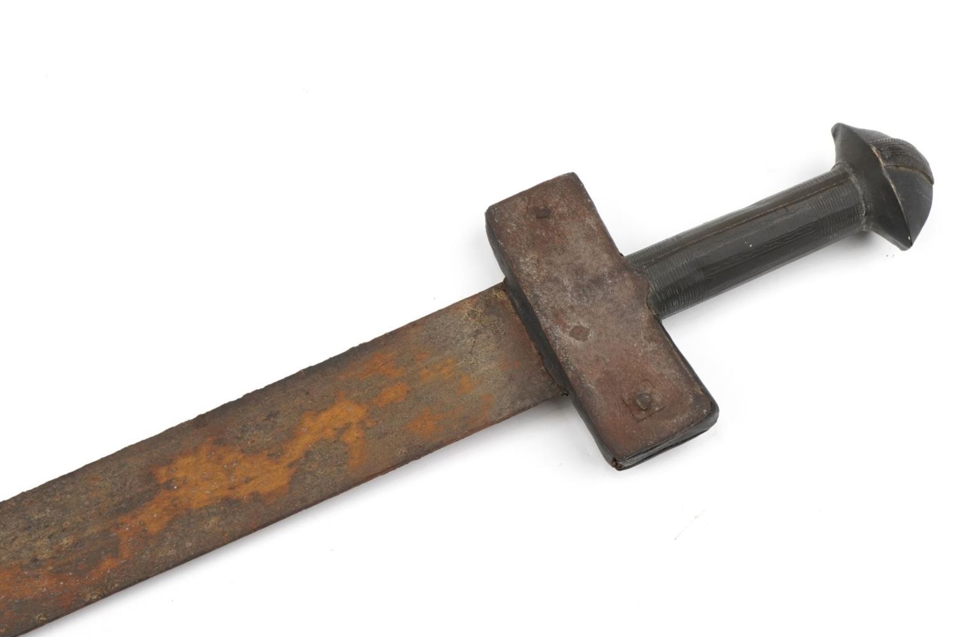 Antique sword with engraved pommel, possibly Moorish, 98.5cm in length