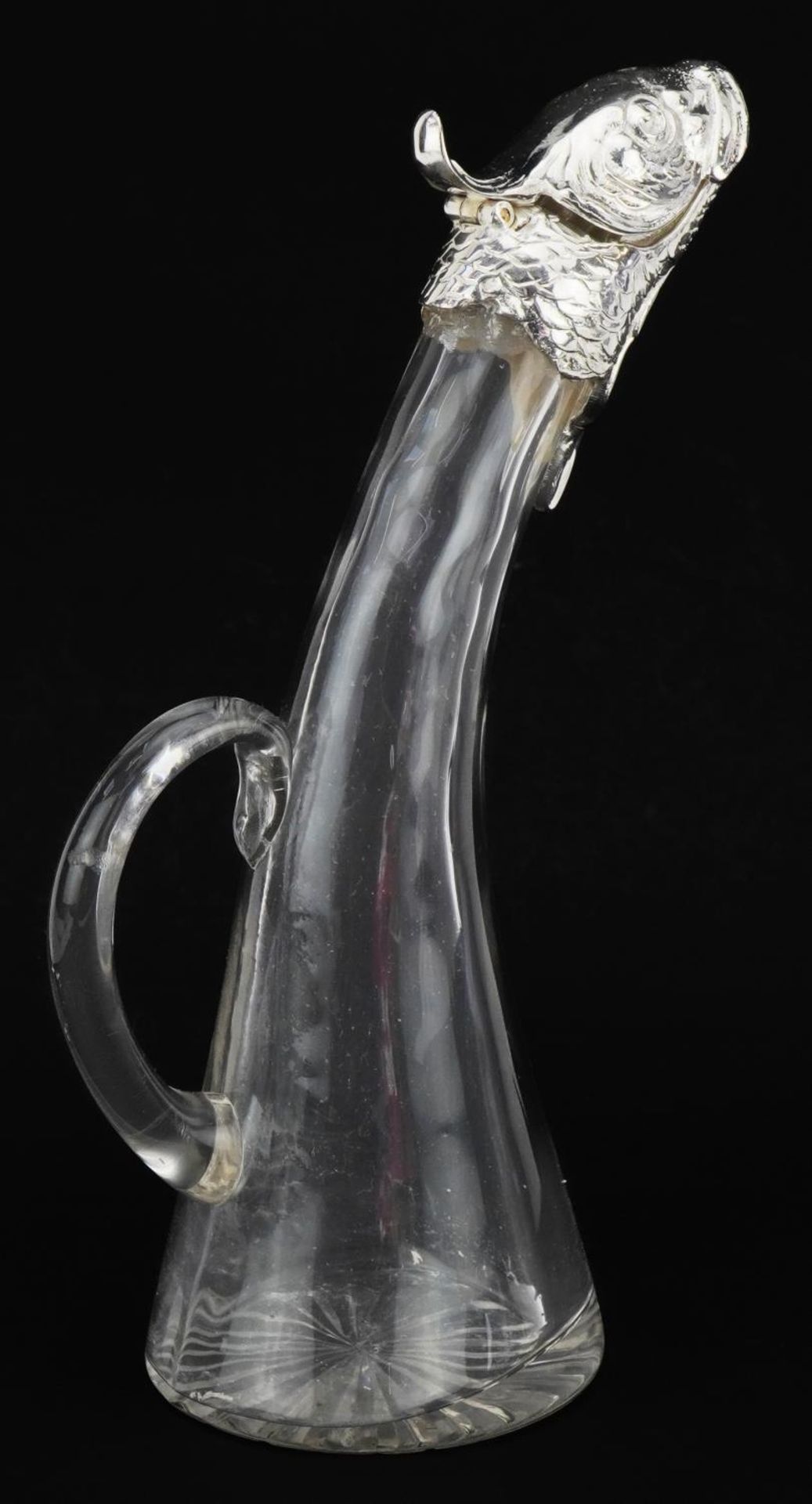 Novelty cut glass and silver plated claret jug in the form of a fish, 24cm high - Bild 3 aus 12