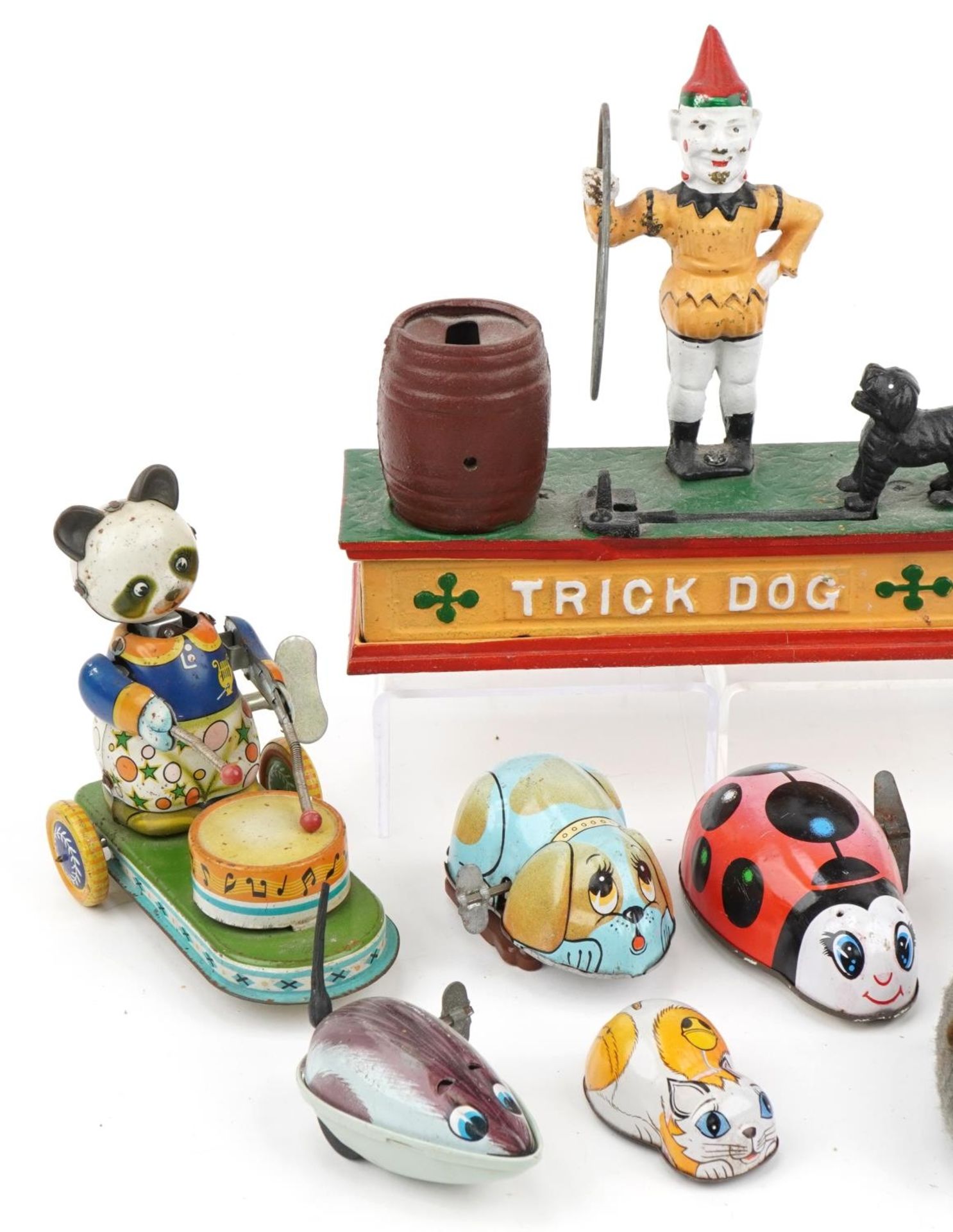 Vintage and later toys including clockwork animals and a hand painted cast iron trick dog moneybox, - Image 2 of 3