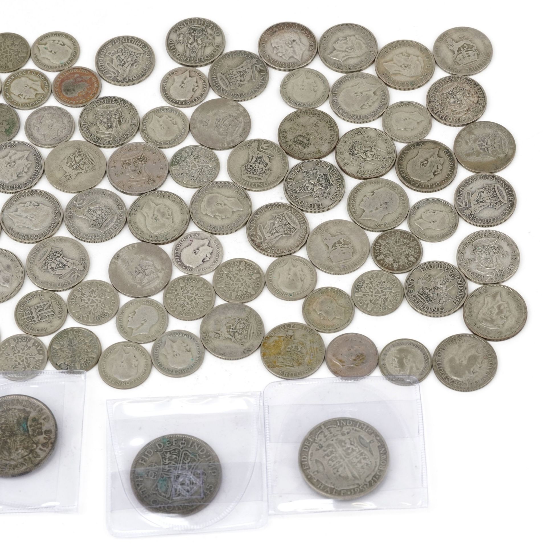 Collection of British pre decimal, pre 1947 coins including half crowns and shillings - Image 3 of 3