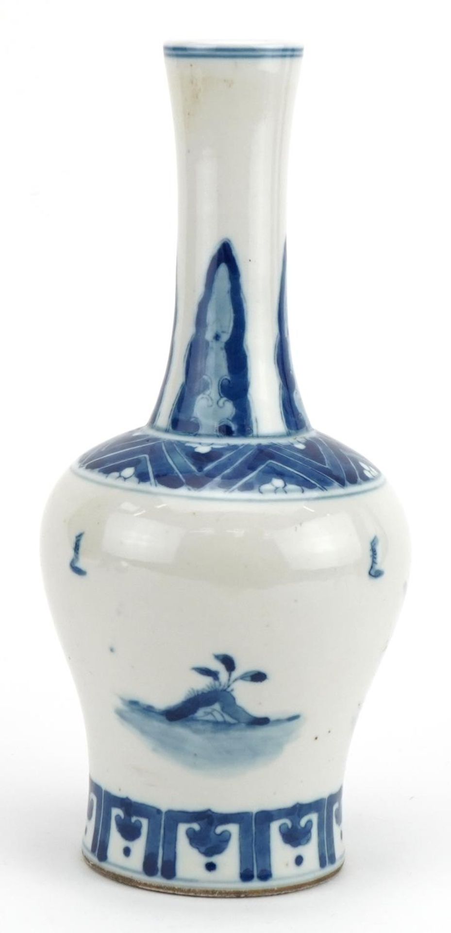 Chinese blue and white porcelain vase hand painted with figures, four figure character marks to - Image 3 of 6