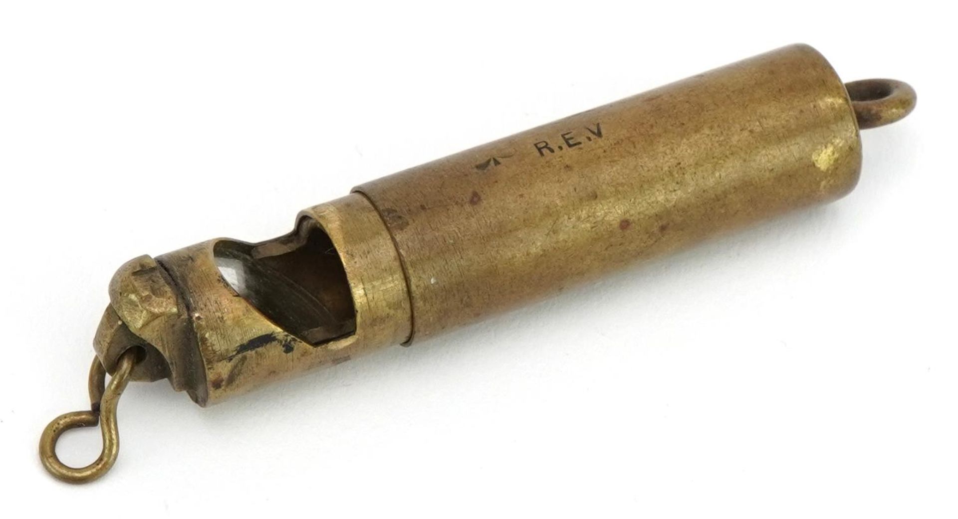Military interest brass pocket sextant, 5.5cm in length