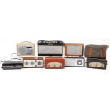 Collection of vintage and later radios including Roberts, Benkson and Bush, the largest 31cm wide