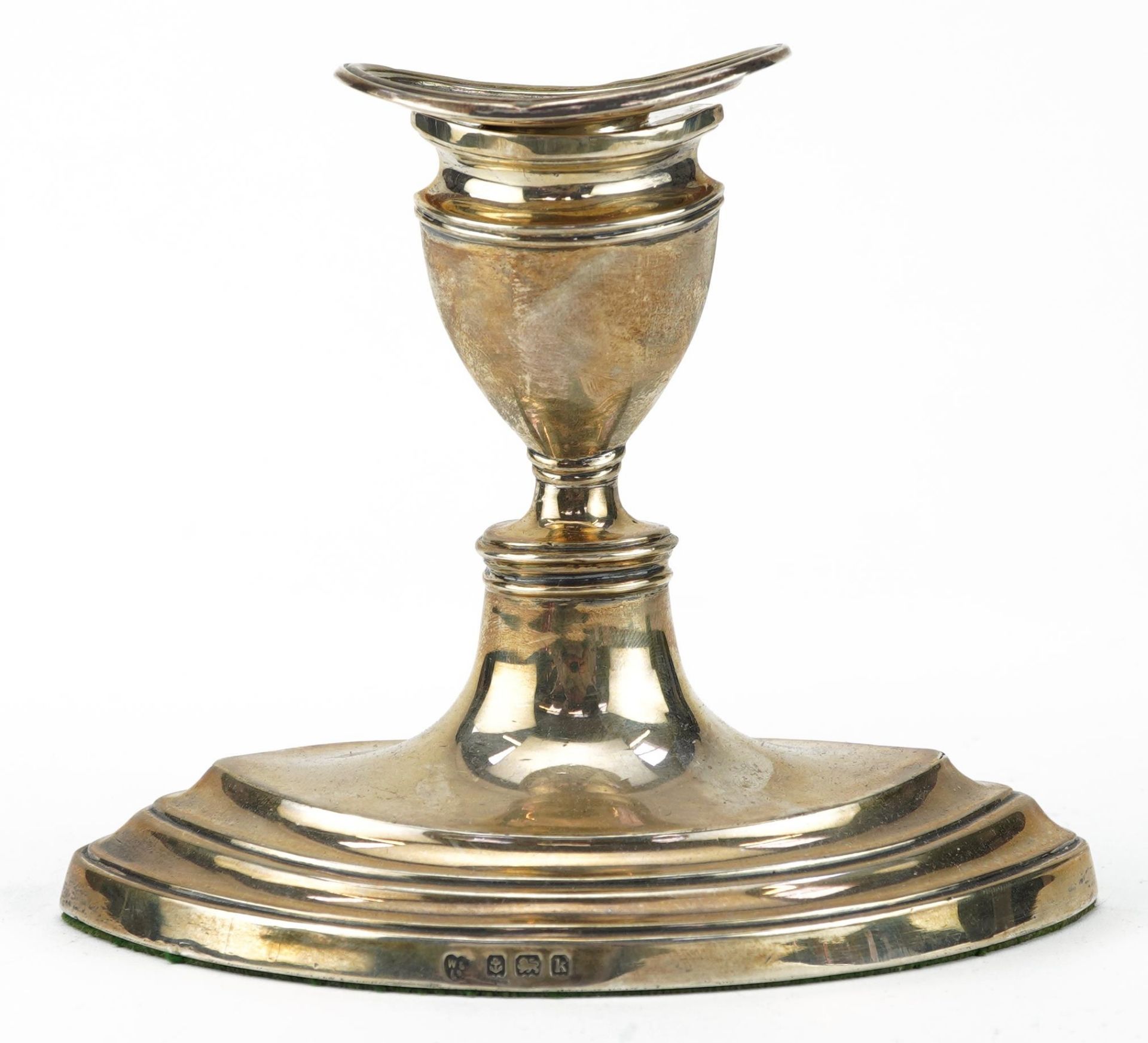 Williams Ltd, Edwardian silver candlestick, Birmingham 1909, 14cm wide, 421.0g - Image 3 of 8