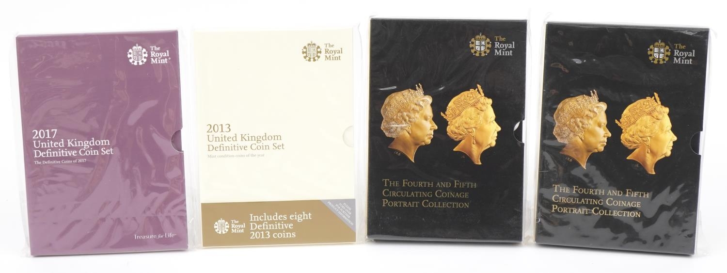 Royal Mint definitive and portrait coin sets and collections including fourth and fifth