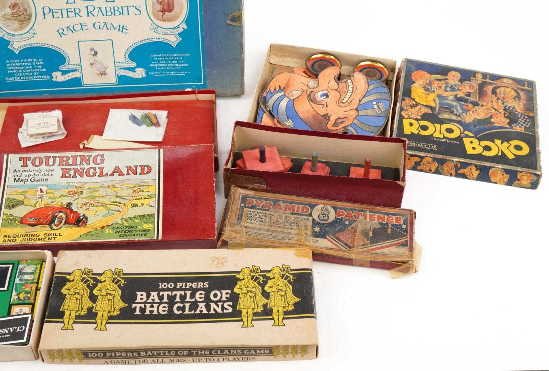 Collection of vintage games with boxes including Rollo Boko by Tan-Sad, Touring England, Escalado - Image 3 of 3