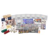 Coins, stamps and related ephemera including Royal Mint presentation packs and Sainsbury's Makers of