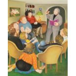 Beryl Cook - Poetry Reading, limited edition pencil signed print in colour with blind stamps,
