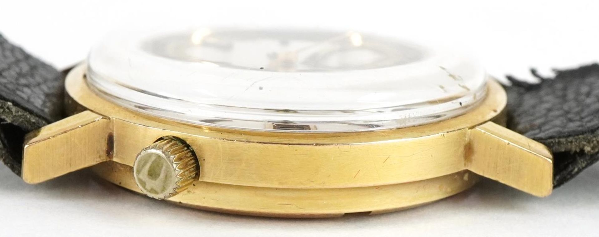 Bulova, gentlemen's gold Bulova Accutron wristwatch with date aperture housed in a Garrard & Co box, - Image 4 of 6