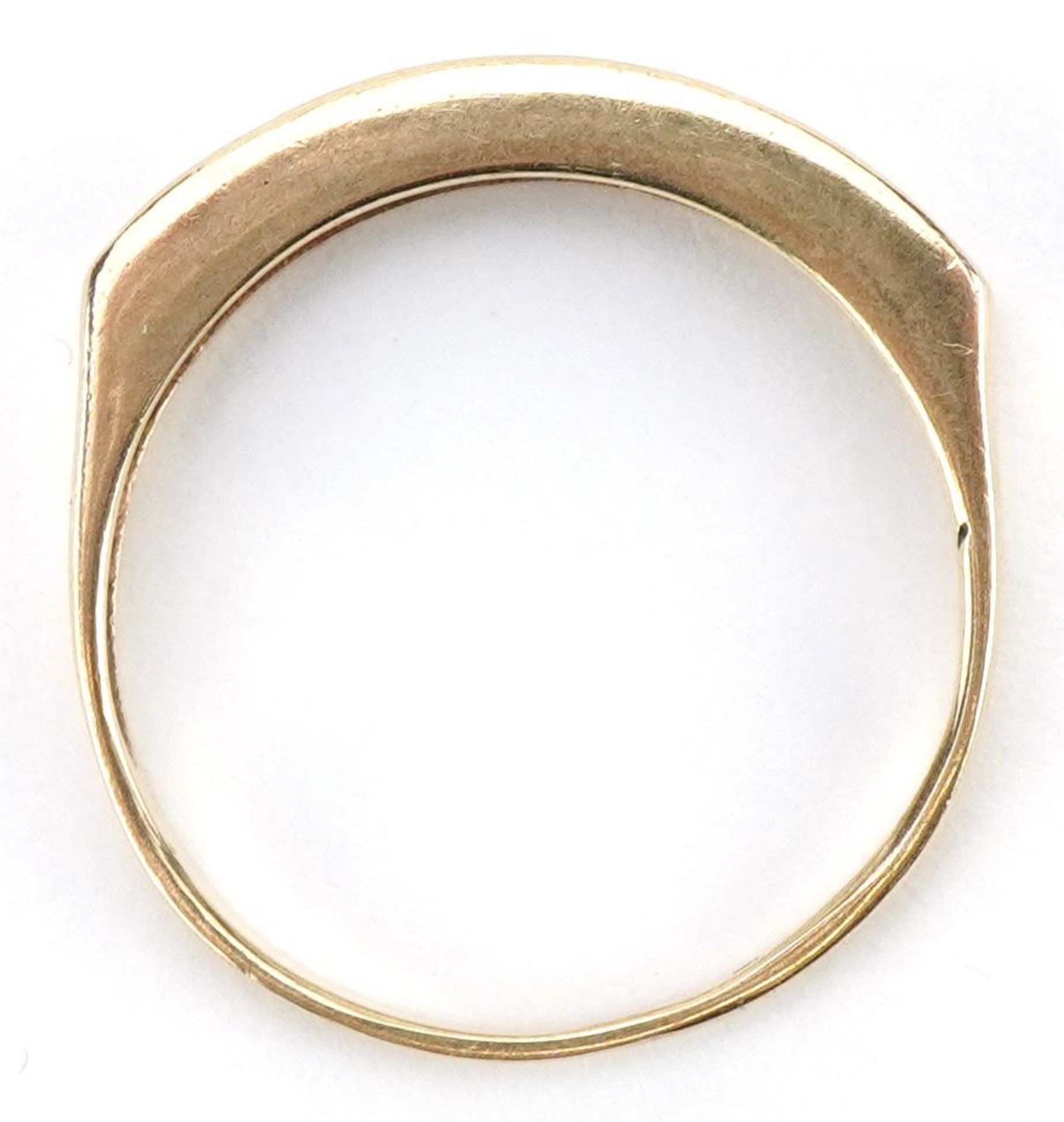 9ct gold sapphire and diamond half eternity ring, size N, 1.8g - Bild 3 aus 4