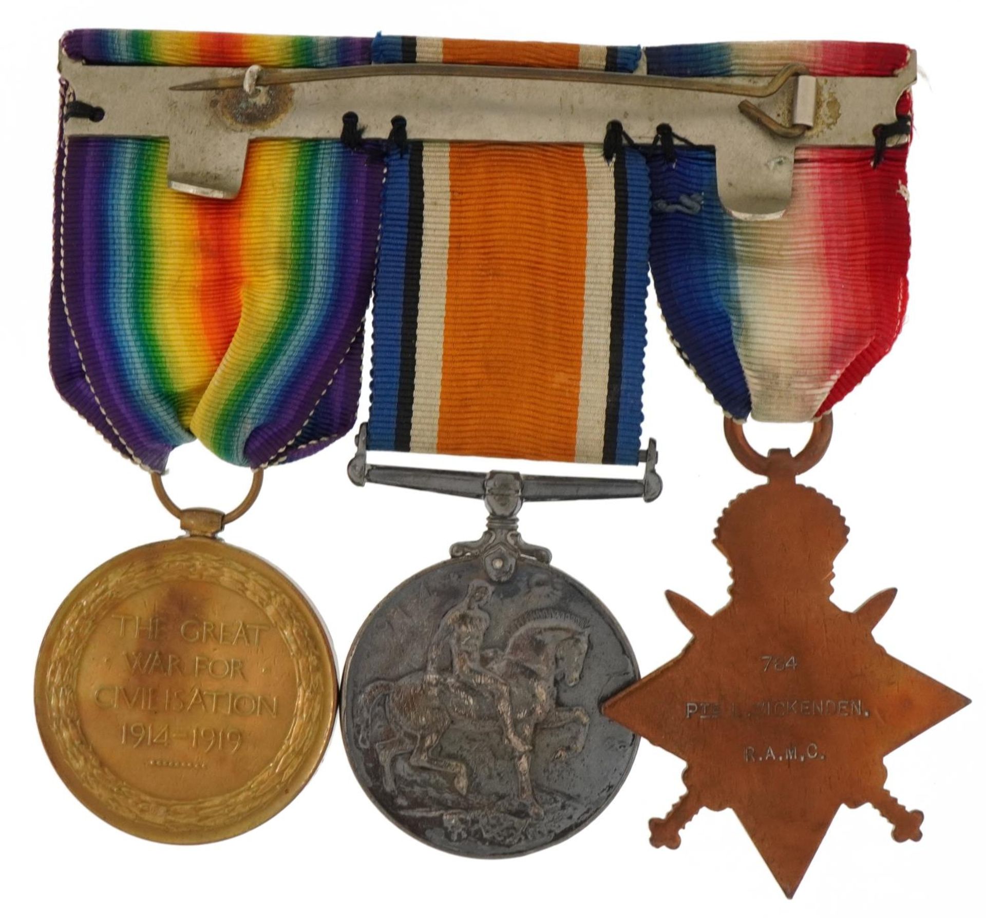 British military World War I trio with Mons star and 5th Aug-22nd Nov 1914 bar awarded to 784PTE.L. - Image 3 of 5