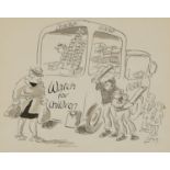 Terence Larry Parkes - Watch for Children, ink illustration, inscribed verso, mounted, framed and