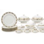 Wedgwood Cliveden dinner and teaware including teapot, three lidded tureens, sauceboat, dinner