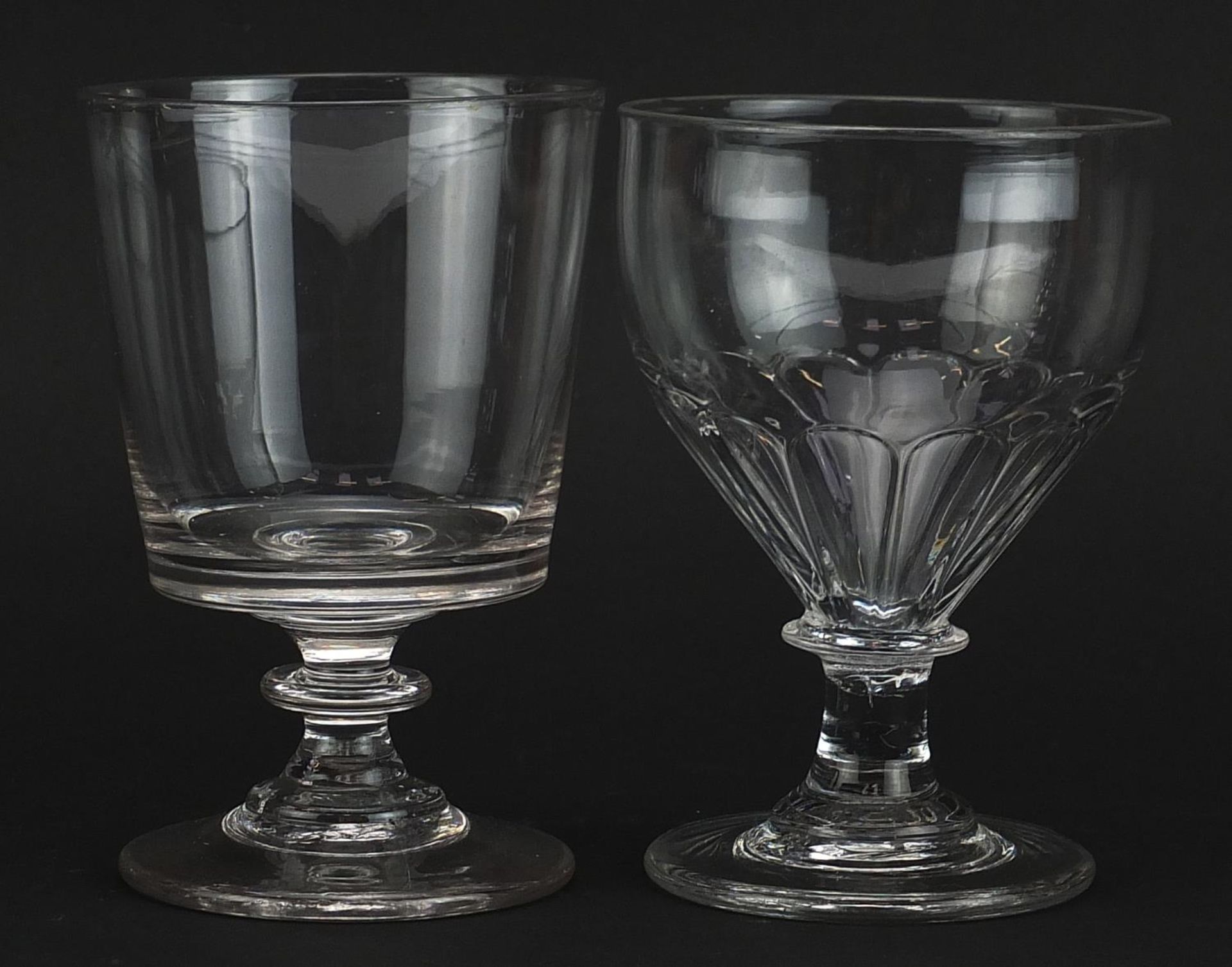 Two Georgian glass rummers, the largest 13cm high - Image 2 of 3