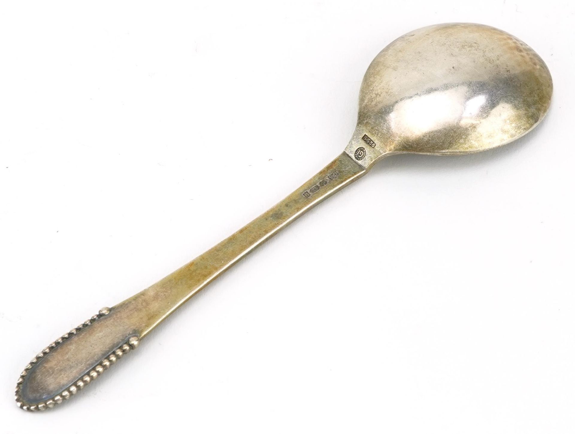 Georg Jensen, Danish 925S silver Kugle pattern compote spoon, 14.5cm in length, 33.0g - Image 4 of 6