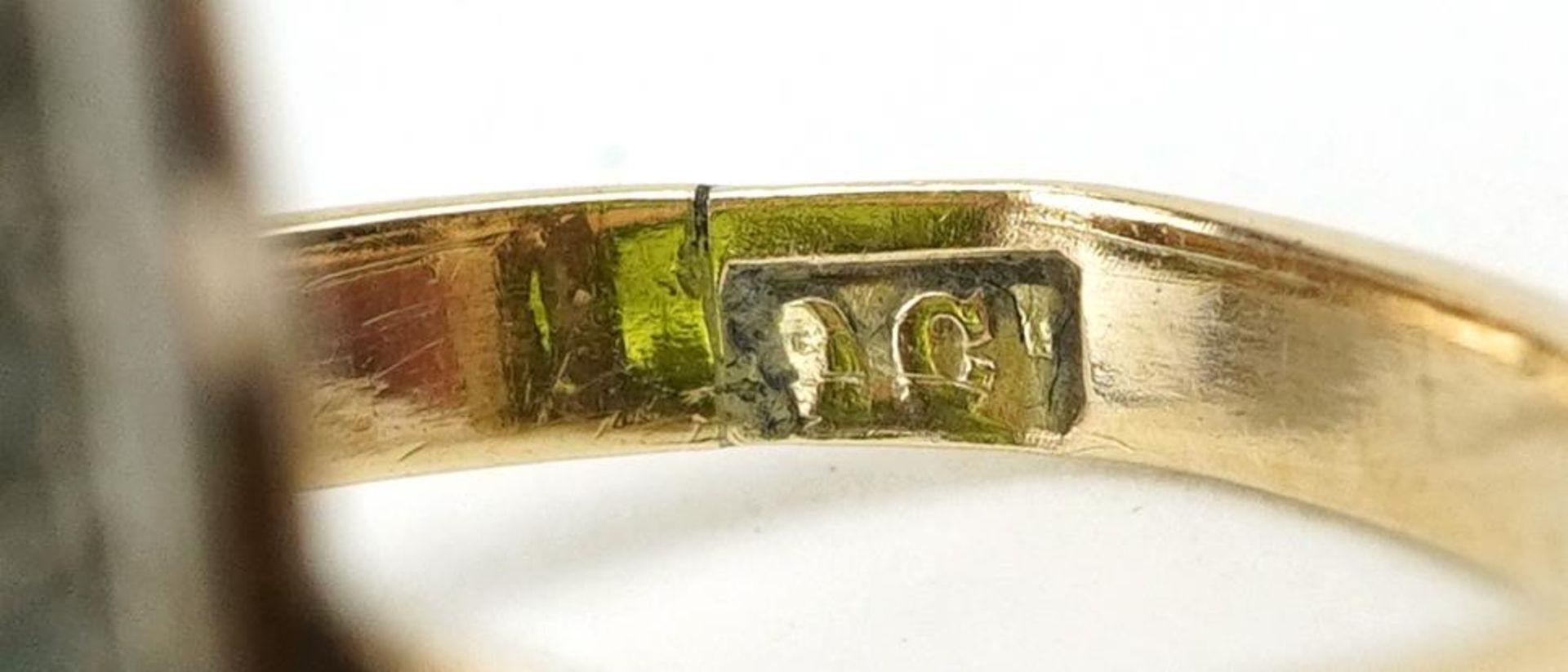 Art Deco 9ct gold paste ring, size J, 2.9g - Bild 4 aus 4