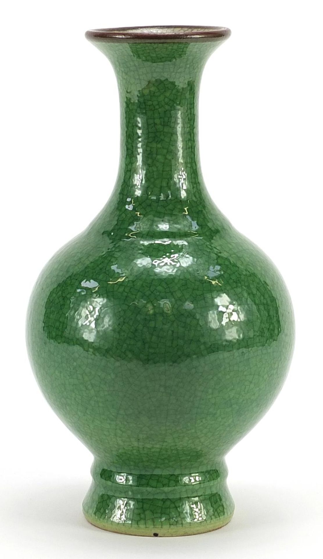 Chinese porcelain vase having a crackle green glaze, 22.5cm high - Bild 2 aus 3