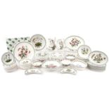 Large collection of Portmeirion Botanic Garden dinnerware including a pair of lidded tureens, jugs