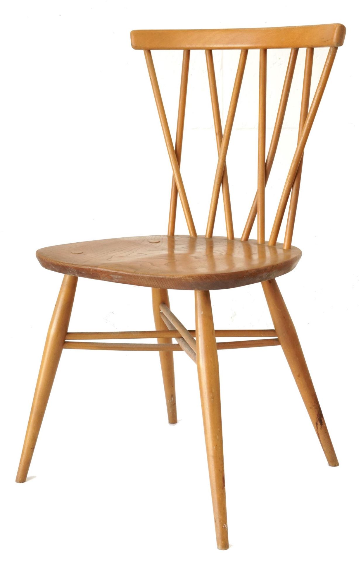 Ercol light elm candlestick chair, 79cm high