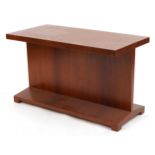 Art Deco style teak centre table, 53.5cm H x 92cm W x 46cm D