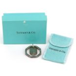 Tiffany & Co, silver keyring with box, 5.5cm high, 11.0g