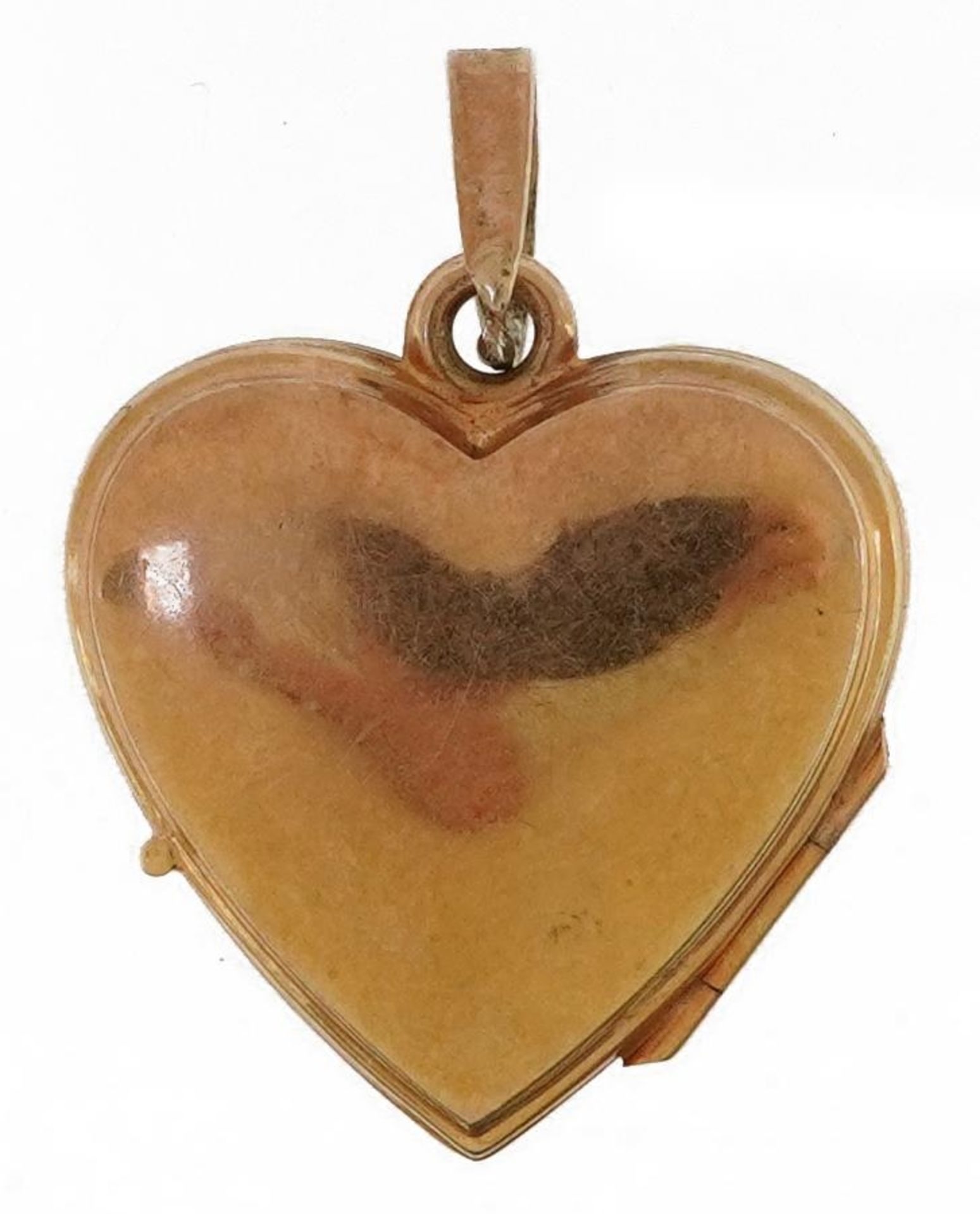 9ct two tone gold love heart locket, 2.5cm high, 1.9g - Image 3 of 4