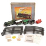 Hornby O gauge tinplate model railway electric tank goods set with box No TS450