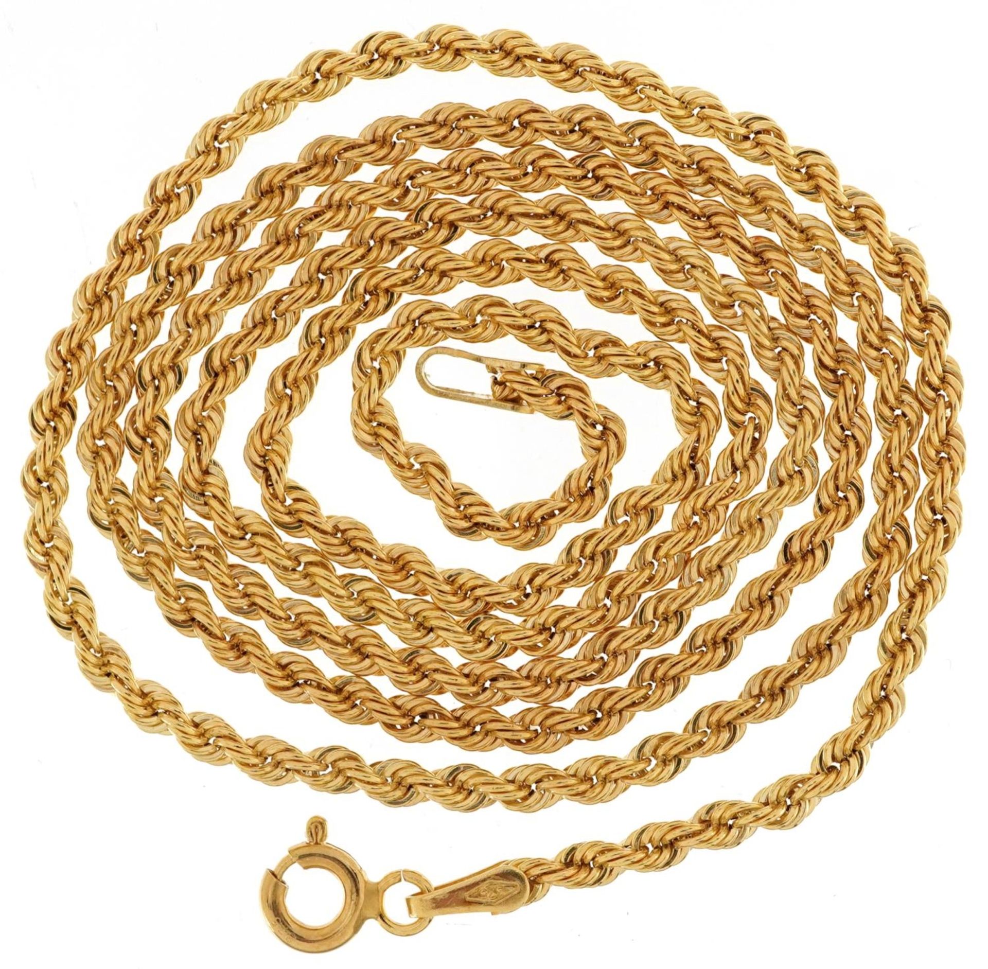 9ct gold rope twist necklace, 50.5cm in length, 2.2g - Image 2 of 3