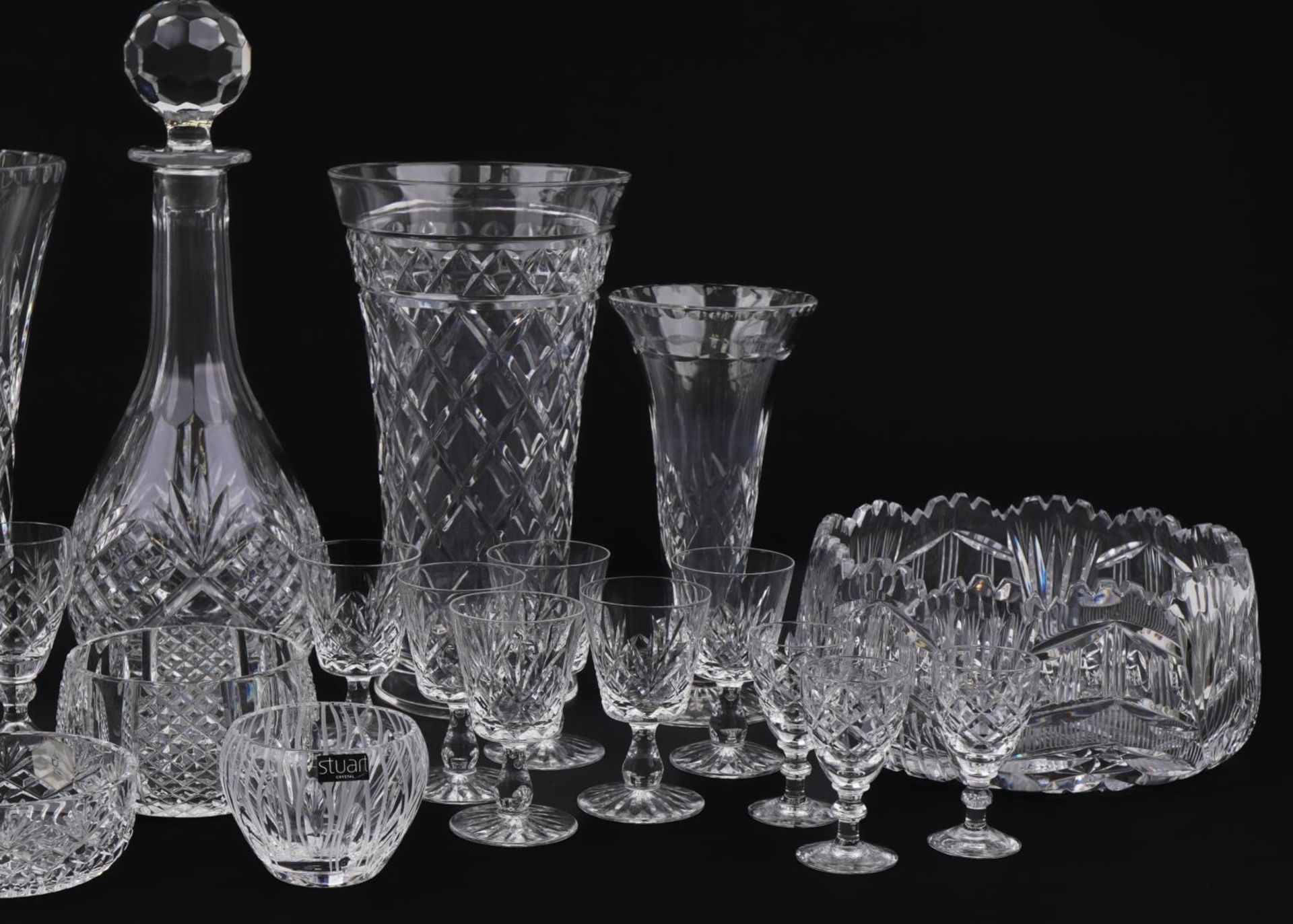 Collection of cut crystal and glassware including Webb Corbet and Stuart, the largest 32.5cm high - Image 3 of 5