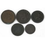 George III and later coinage and tokens including cartwheel pennies