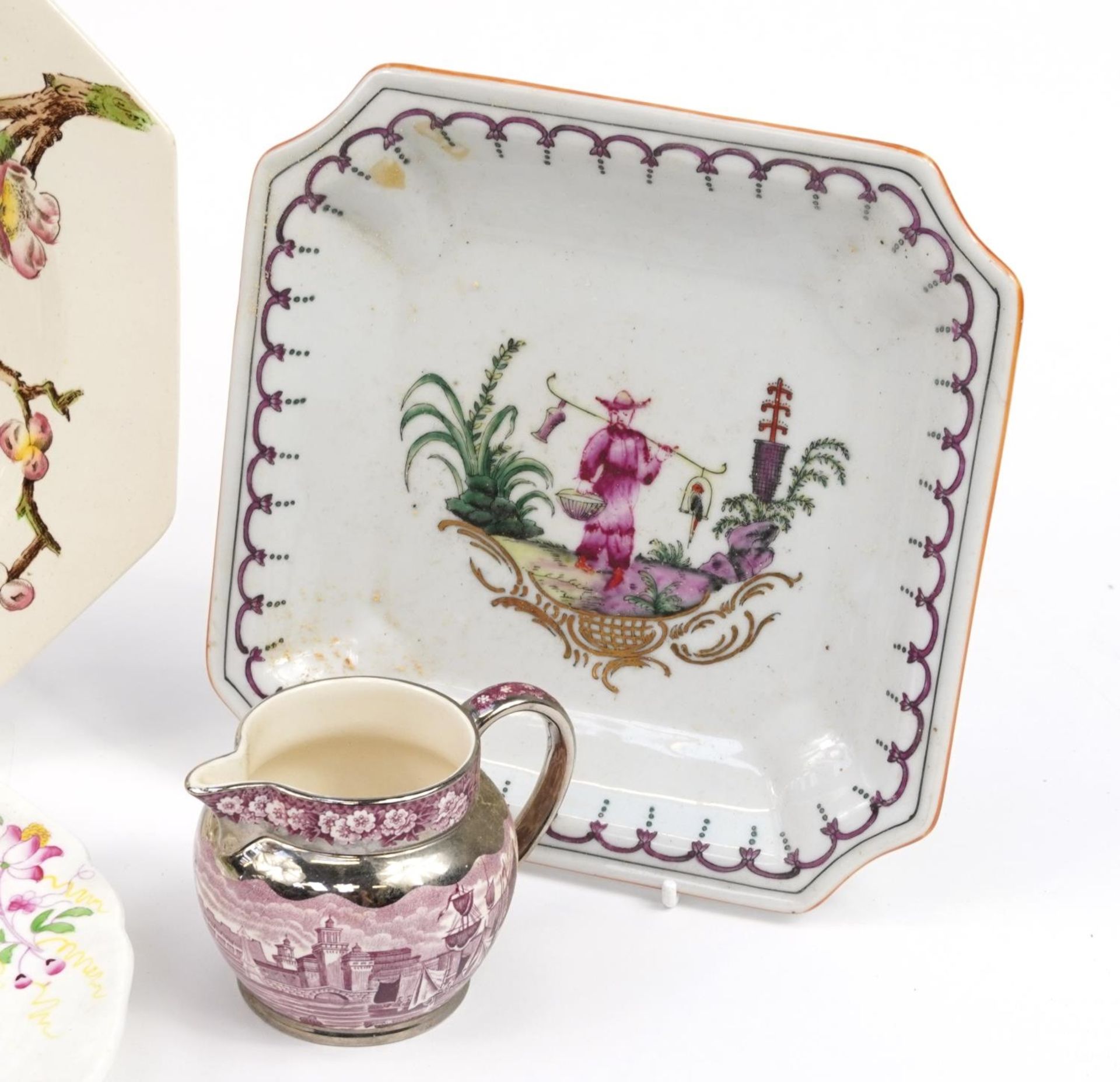 Victorian and later ceramics including Eton aesthetic plate decorated with birds amongst flowers and - Image 3 of 3