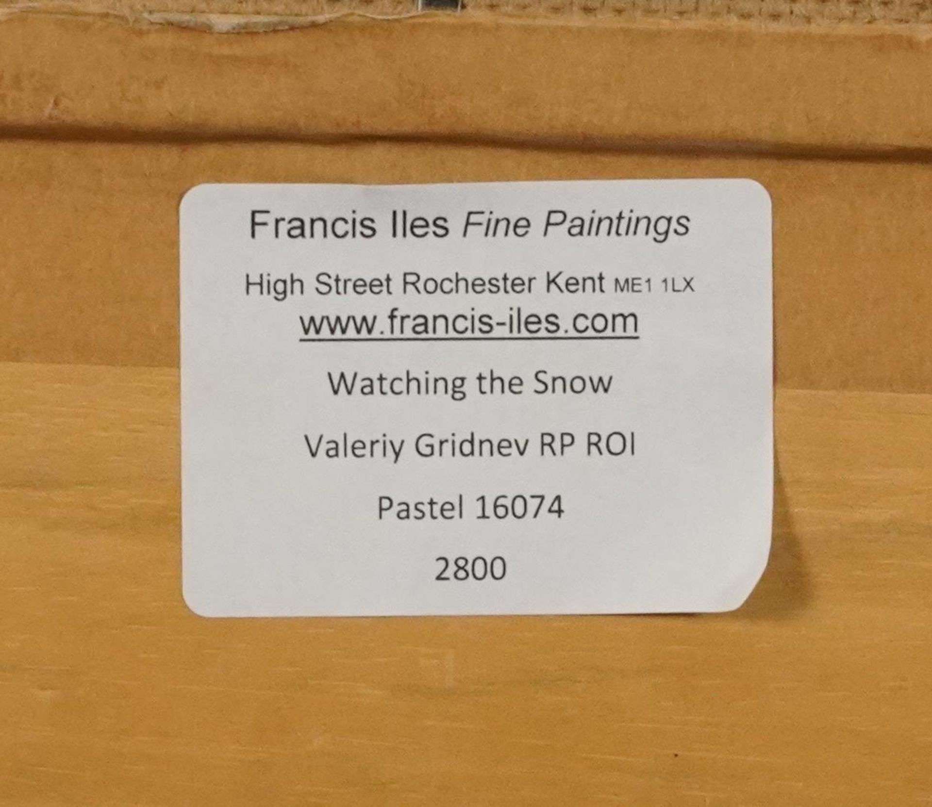 Valeriy Gridnev - Watching the snow, Russian pastel, Francis Iles label verso, mounted, framed and - Bild 6 aus 7