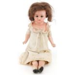 Vintage composite doll with open close eyes, 44cm high