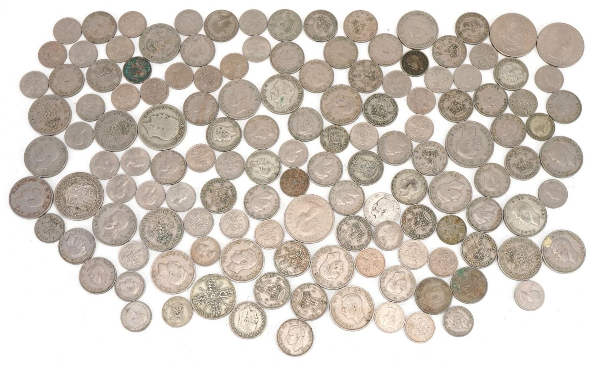 British pre decimal coinage, some pre 1947, including florins and sixpences