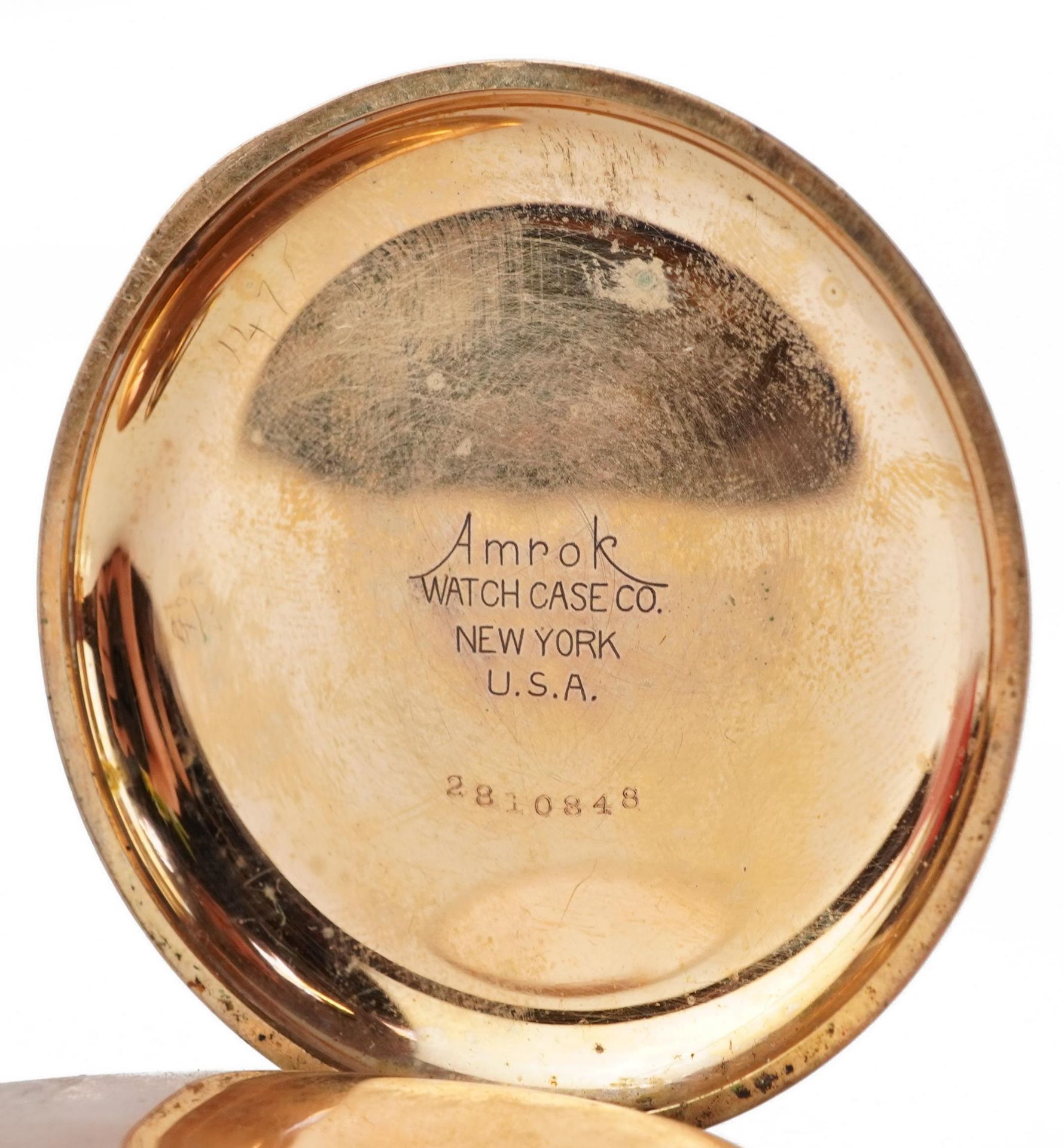 Gentlemen's military interest trench watch with enamelled dial and yellow metal American Amrok - Image 5 of 5