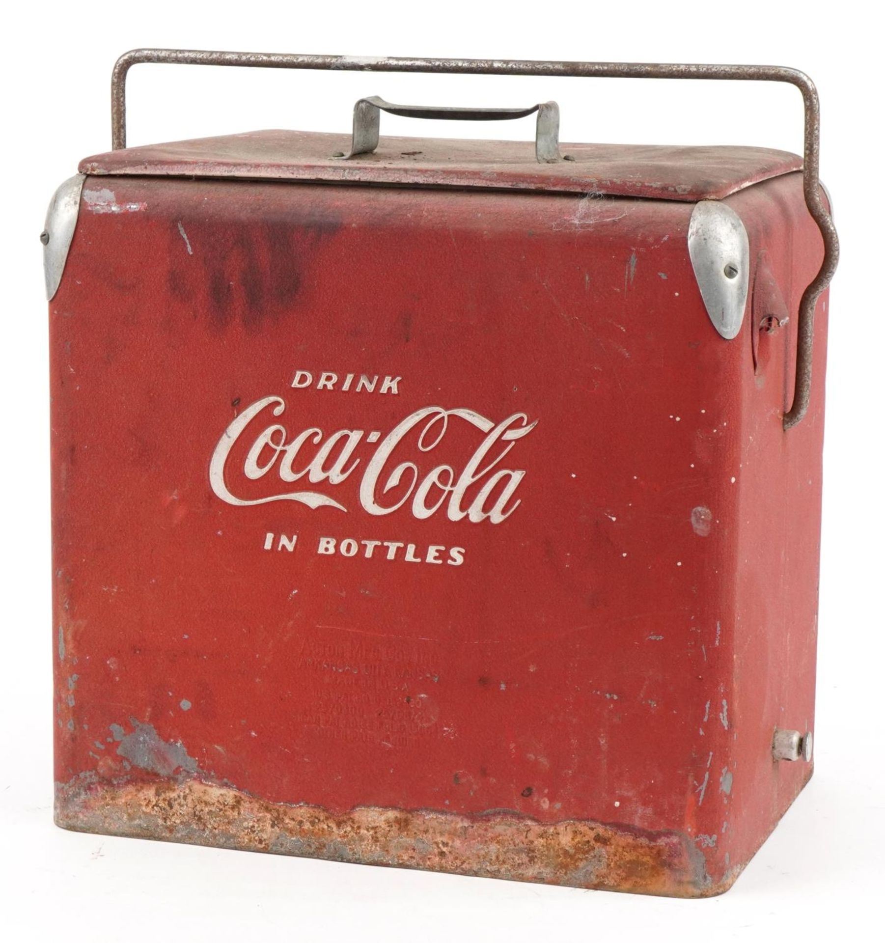 Advertising Coca Cola ice cooler, 48cm H x 43cm W x 31cm D